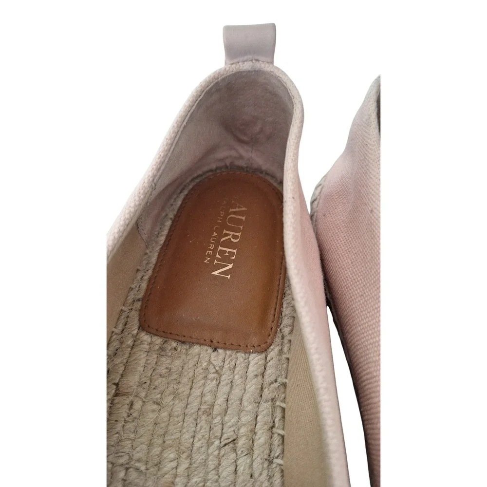 Lauren‎ Ralph Lauren Espadrille Women US 10 Caylee Canvas Flat Natural pink